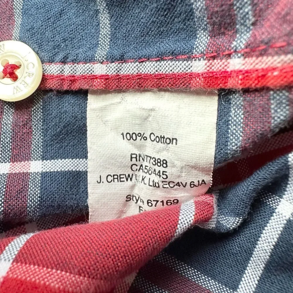 🔃J. Crew Men’s Red Plaid Long Sleeve Button Down Shirt